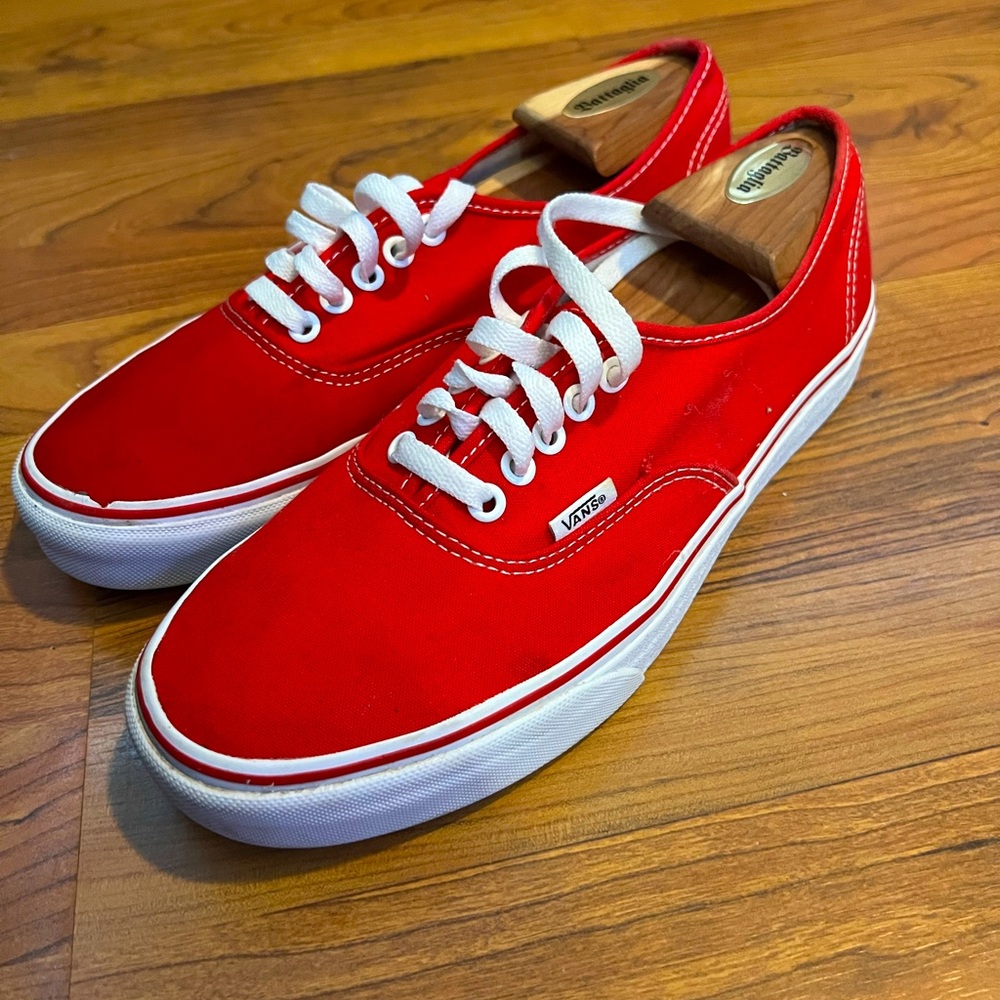 Vans Red Authentic low top sneakers 9.5